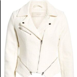 Blank NYC White Tweed Moto Jacket